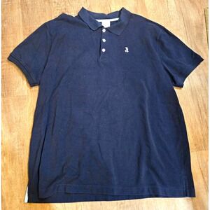 Disney Shopping Mickey Mouse Navy Mens Short Sleeve Polo Embroidered Logo